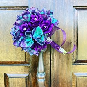 Galaxy Orchids and Purple Orchids Bouqets